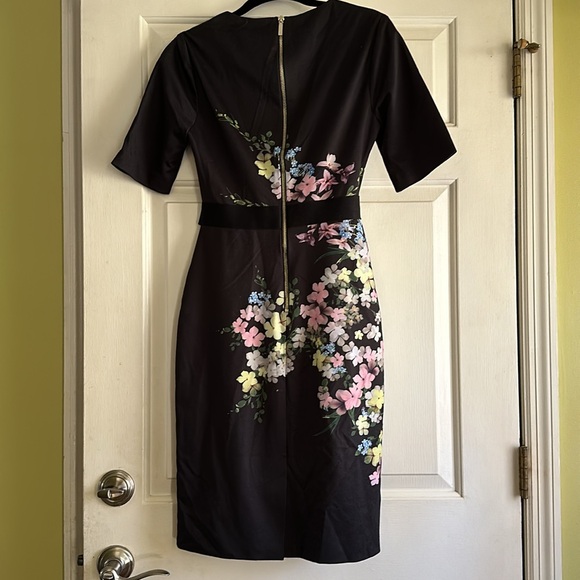 Ted Baker Soliaa Pergola Bodycon Dress Black Floral - Picture 2 of 5